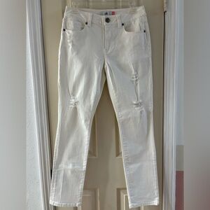 Cabi High Slim Distressed White Jeans Denim Size 4